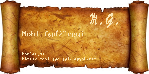 Mohl Györgyi névjegykártya